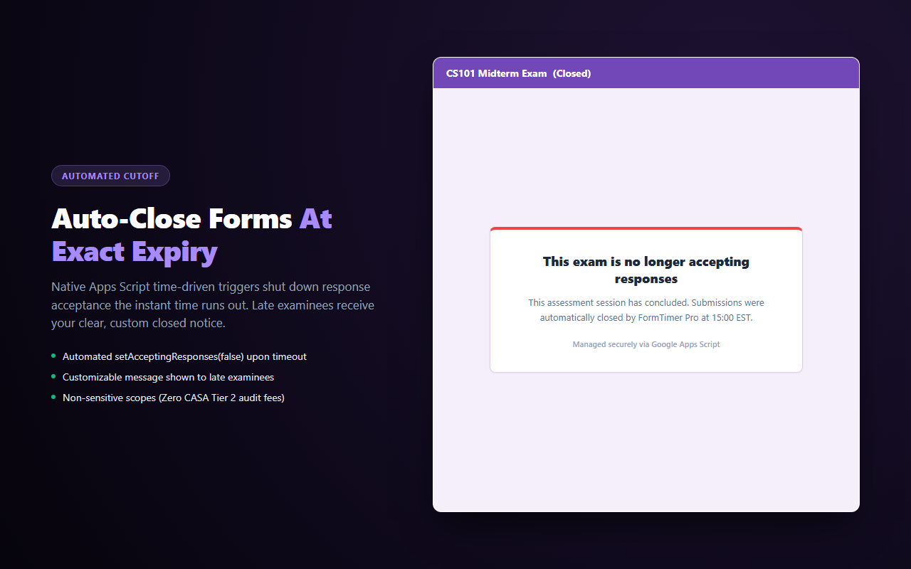 FormTimer Pro — automated submission closing and custom messages